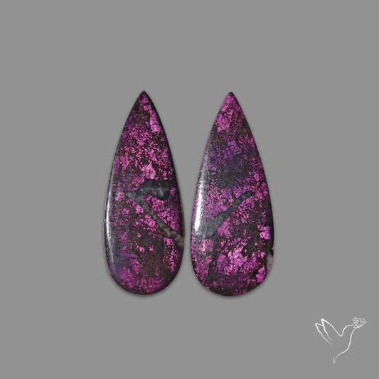 Purpurite Cabochons Pair