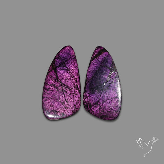 Purpurite Cabochons Pair