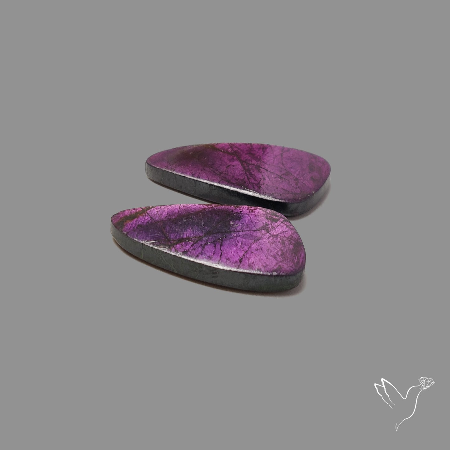 Purpurite Cabochons Pair