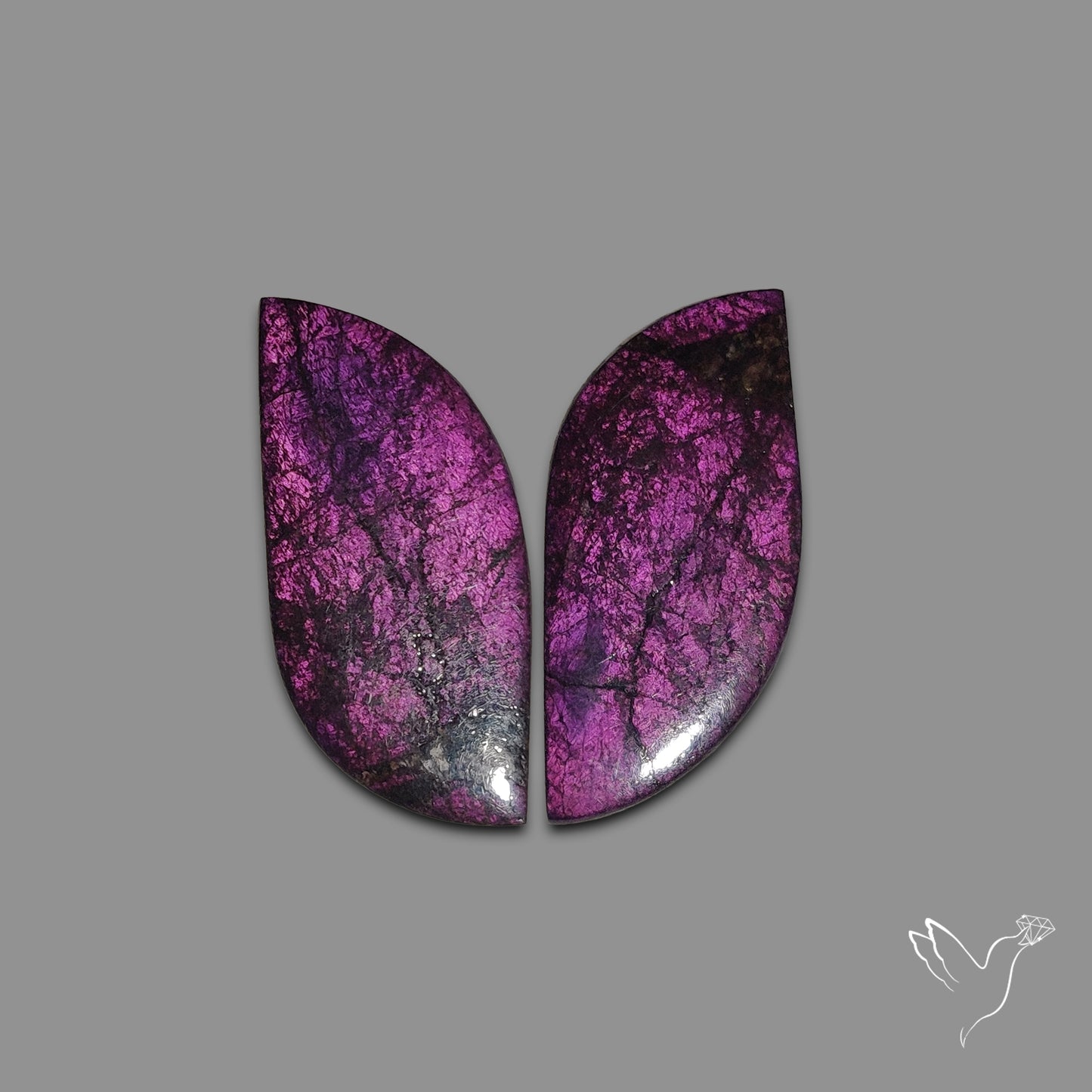 Purpurite Cabochons Pair