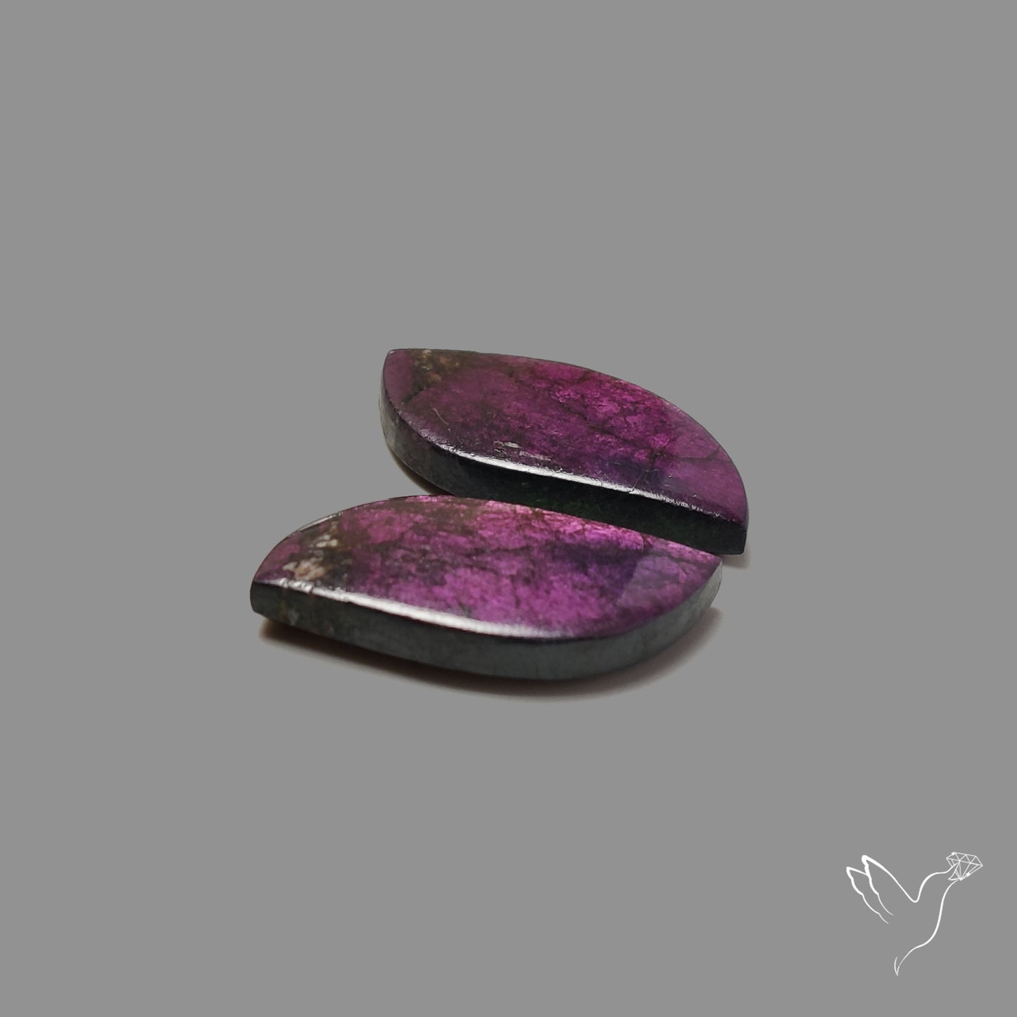 Purpurite Cabochons Pair
