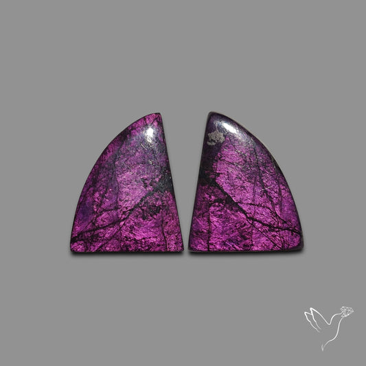 Purpurite Cabochons Pair