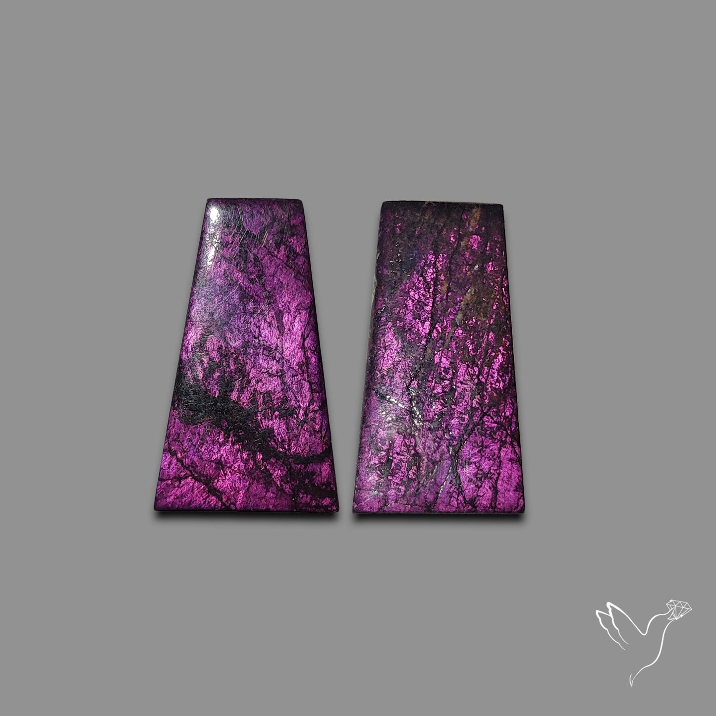 Purpurite Cabochons Pair