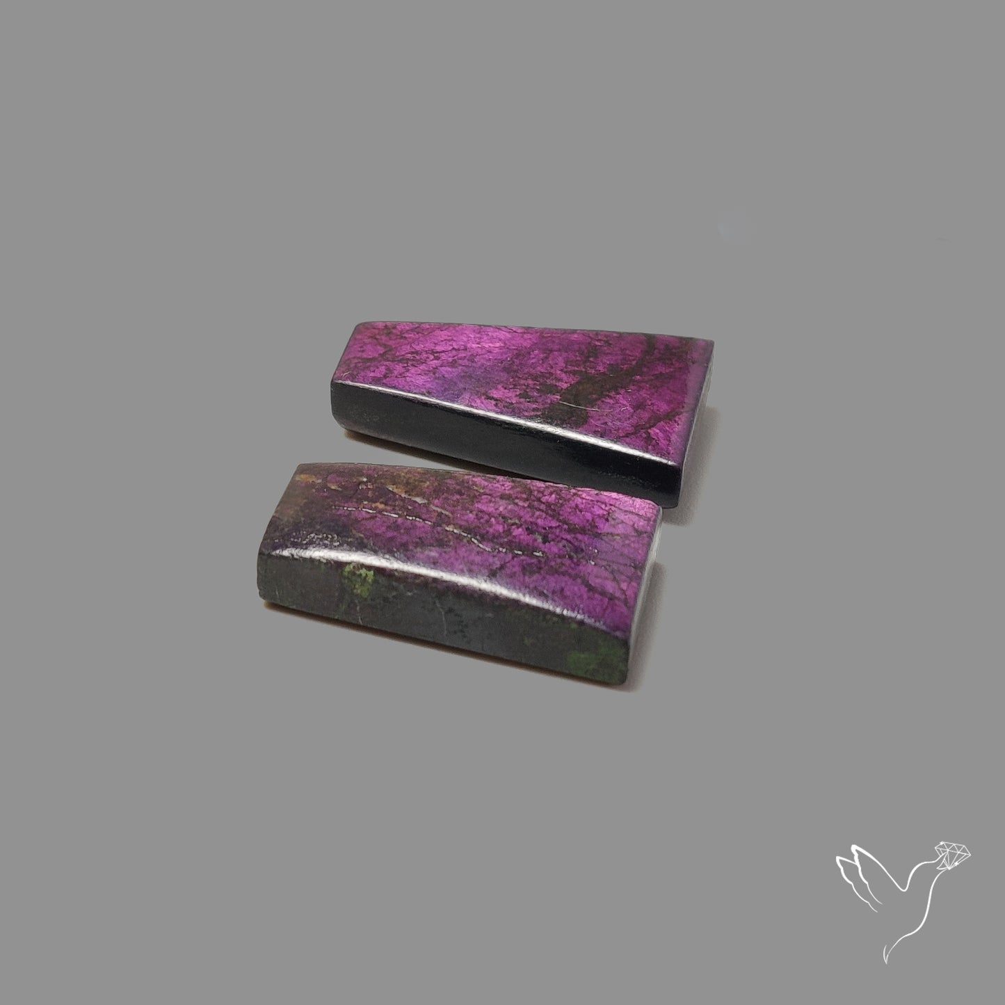Purpurite Cabochons Pair