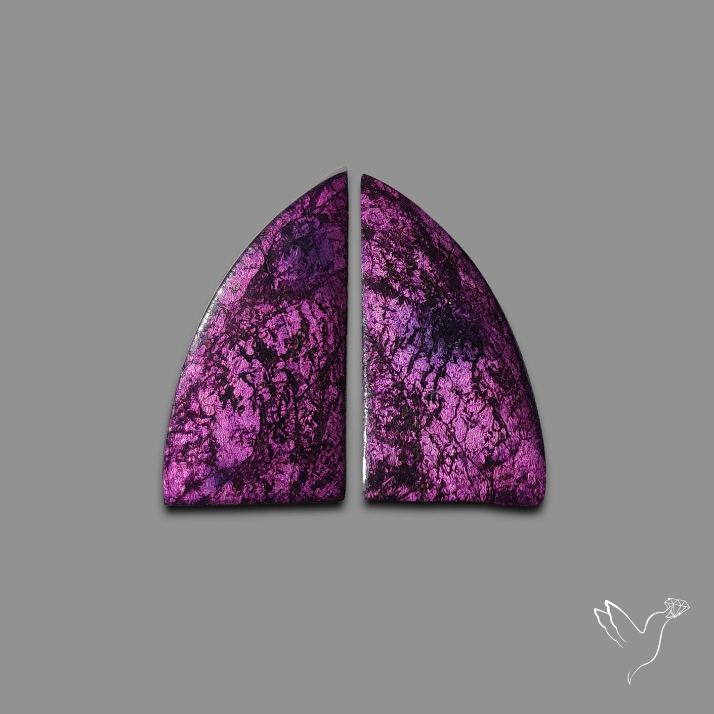 Purpurite Cabochons Pair