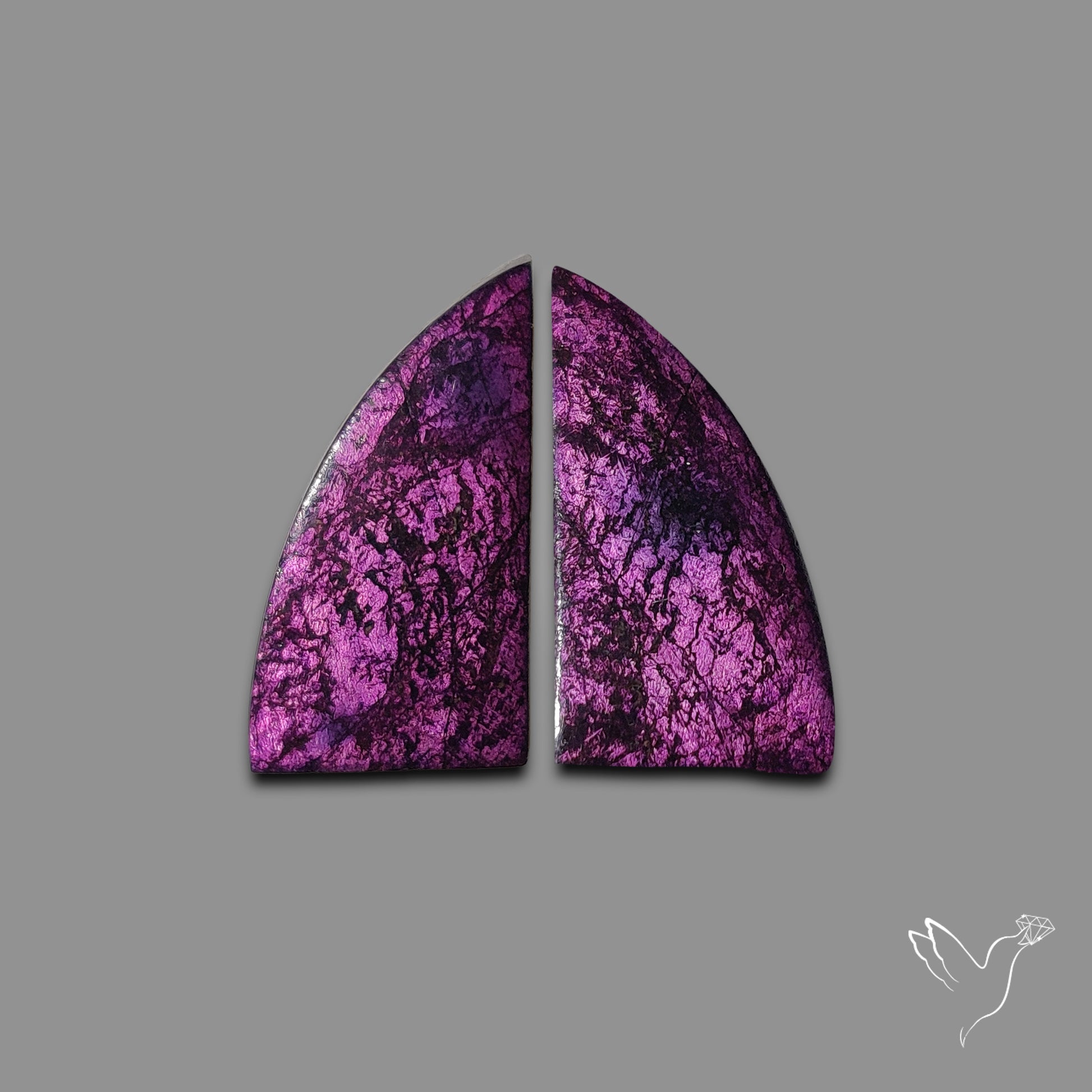 Purpurite Cabochons Pair