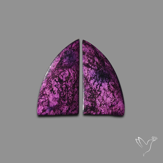 Purpurite Cabochons Pair