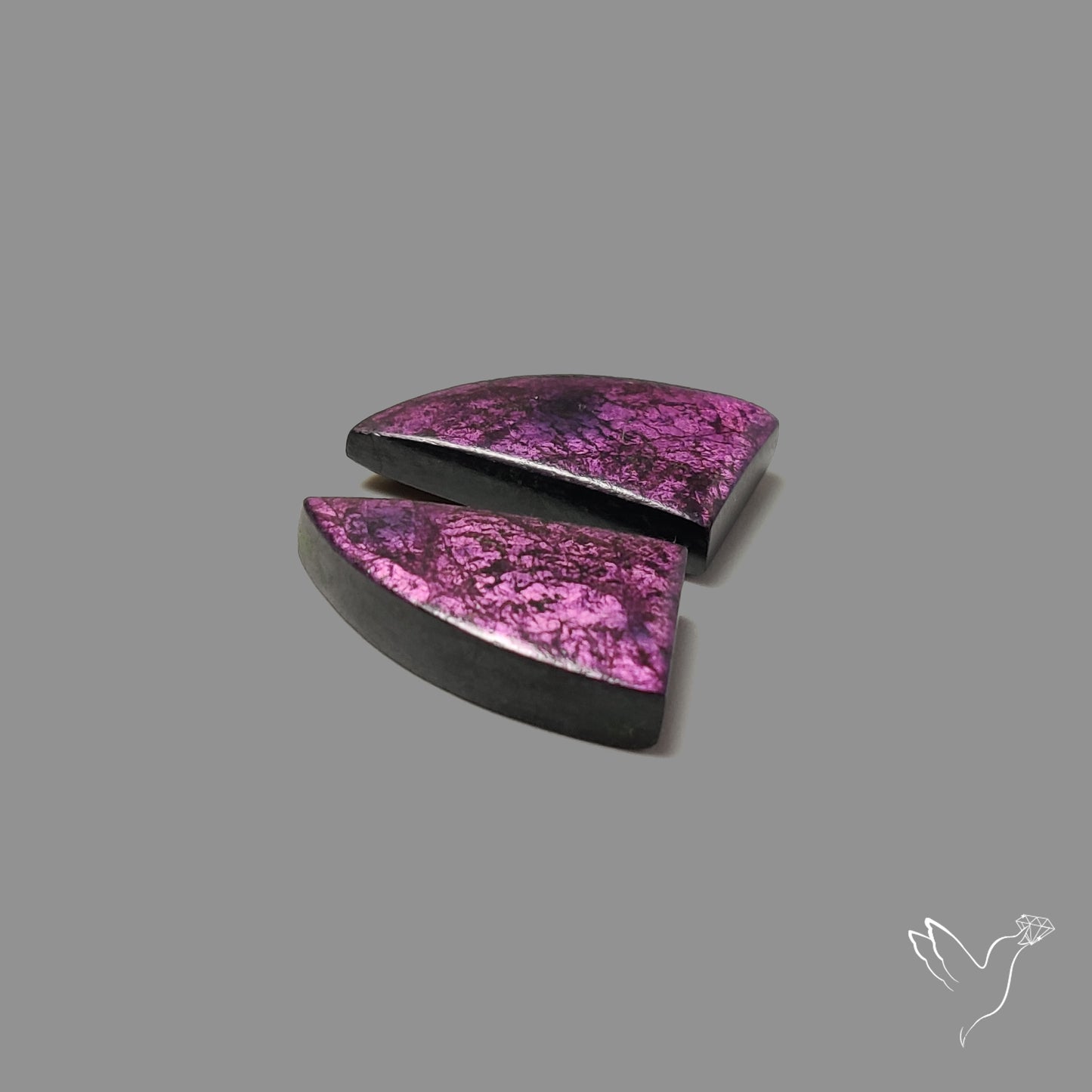 Purpurite Cabochons Pair