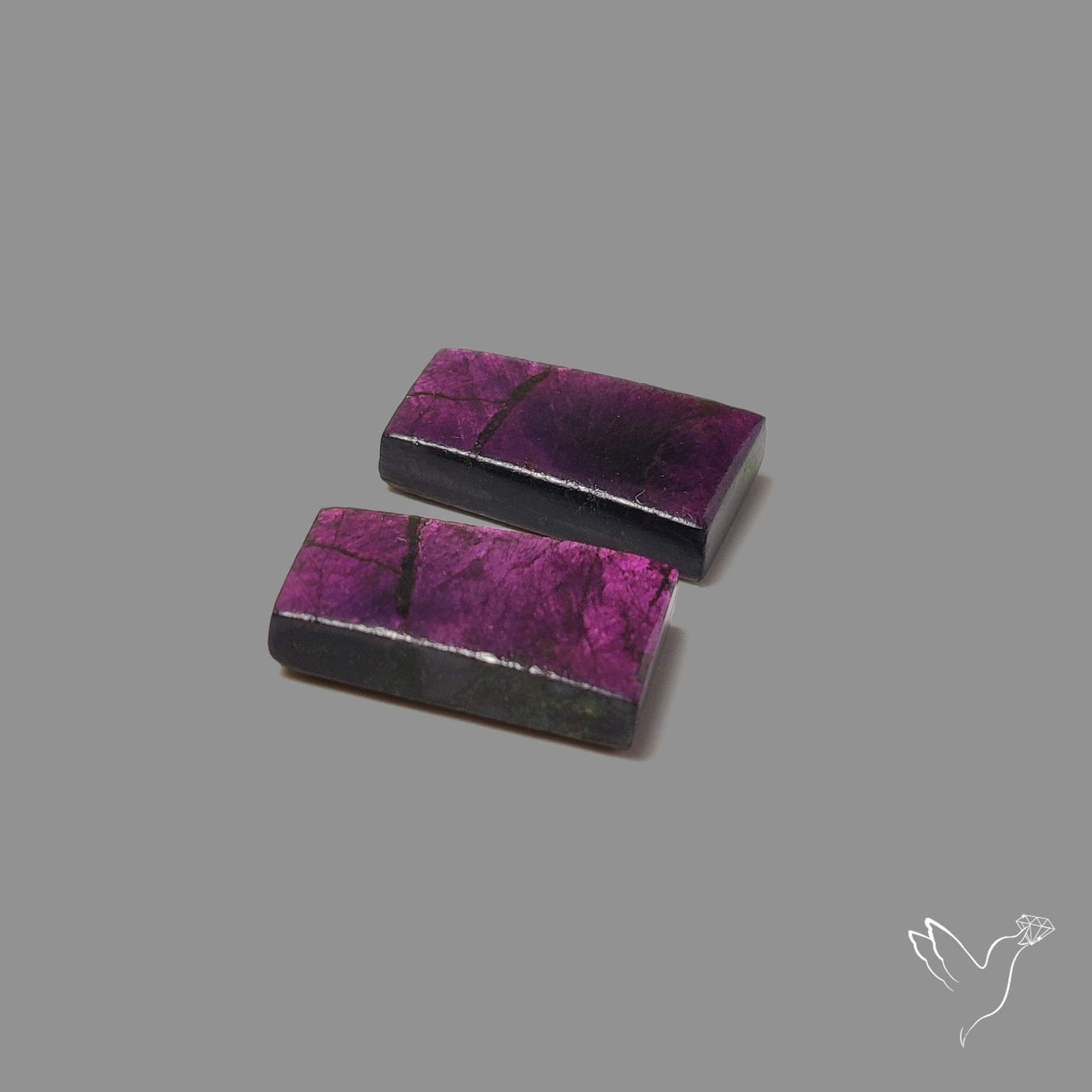 Purpurite Cabochons Pair