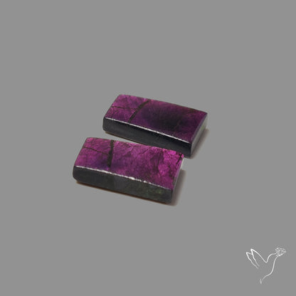 Purpurite Cabochons Pair