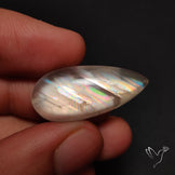 Rare Large Malawi Moonstone Cabochon Rainbow Fire Natural