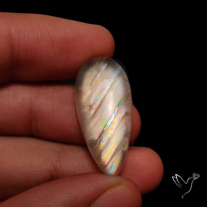 Rare Large Malawi Moonstone Cabochon Rainbow Fire Natural