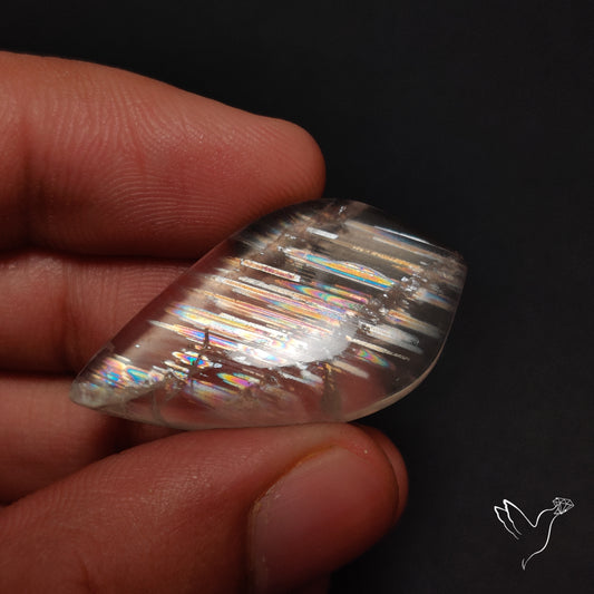 Rare Large Malawi Moonstone Cabochon Rainbow Fire Natural