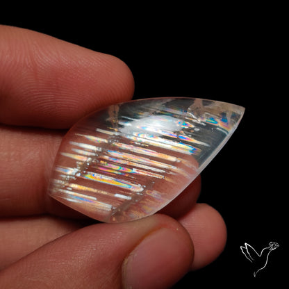 Rare Large Malawi Moonstone Cabochon Rainbow Fire Natural