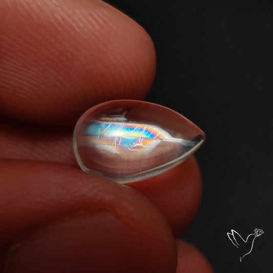 Rare Malawi Moonstone Cabochon Rainbow Fire Natural