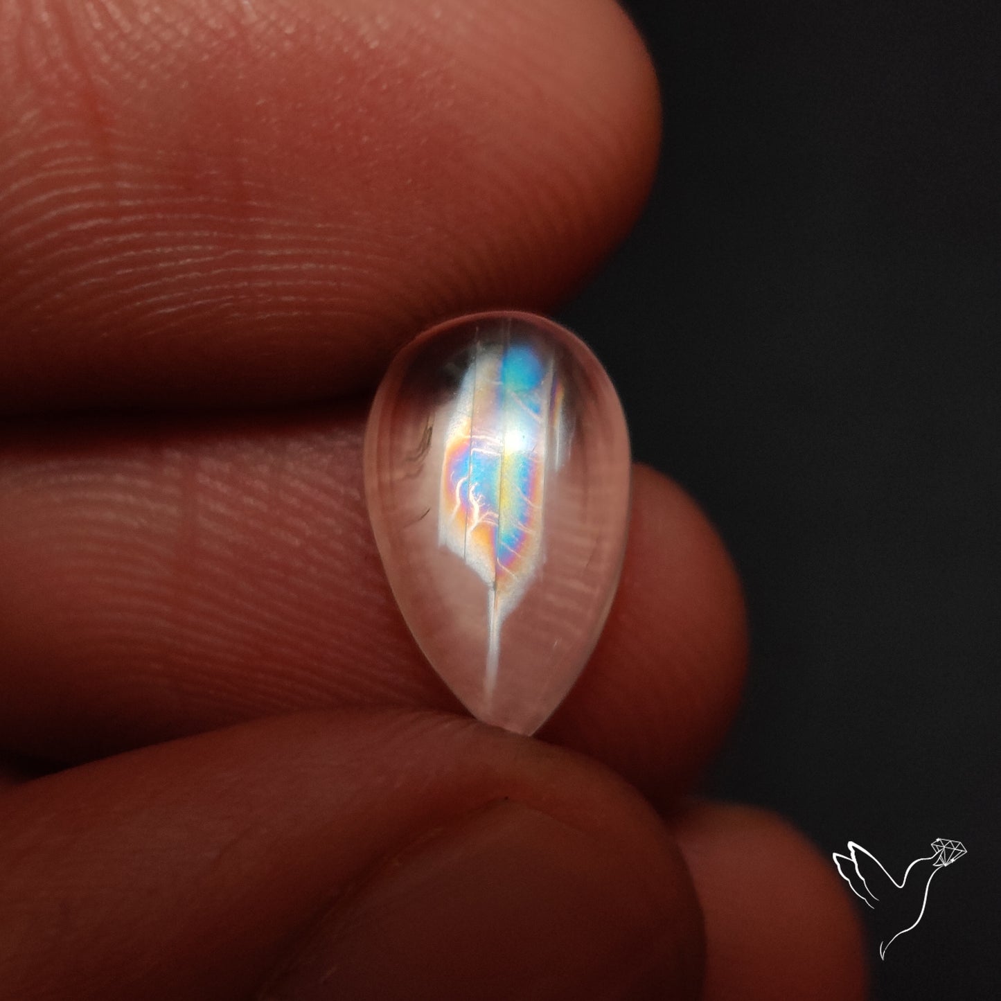 Rare Malawi Moonstone Cabochon Rainbow Fire Natural