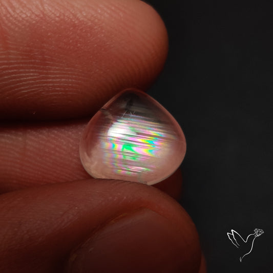 Rare Malawi Moonstone Cabochon Rainbow Fire Natural