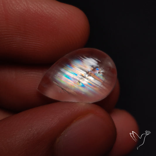 Rare Malawi Moonstone Cabochon Rainbow Fire Natural