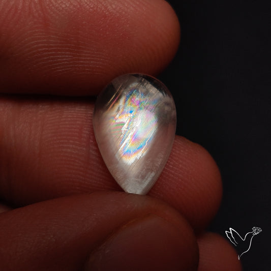 Rare Malawi Moonstone Cabochon Rainbow Fire Natural