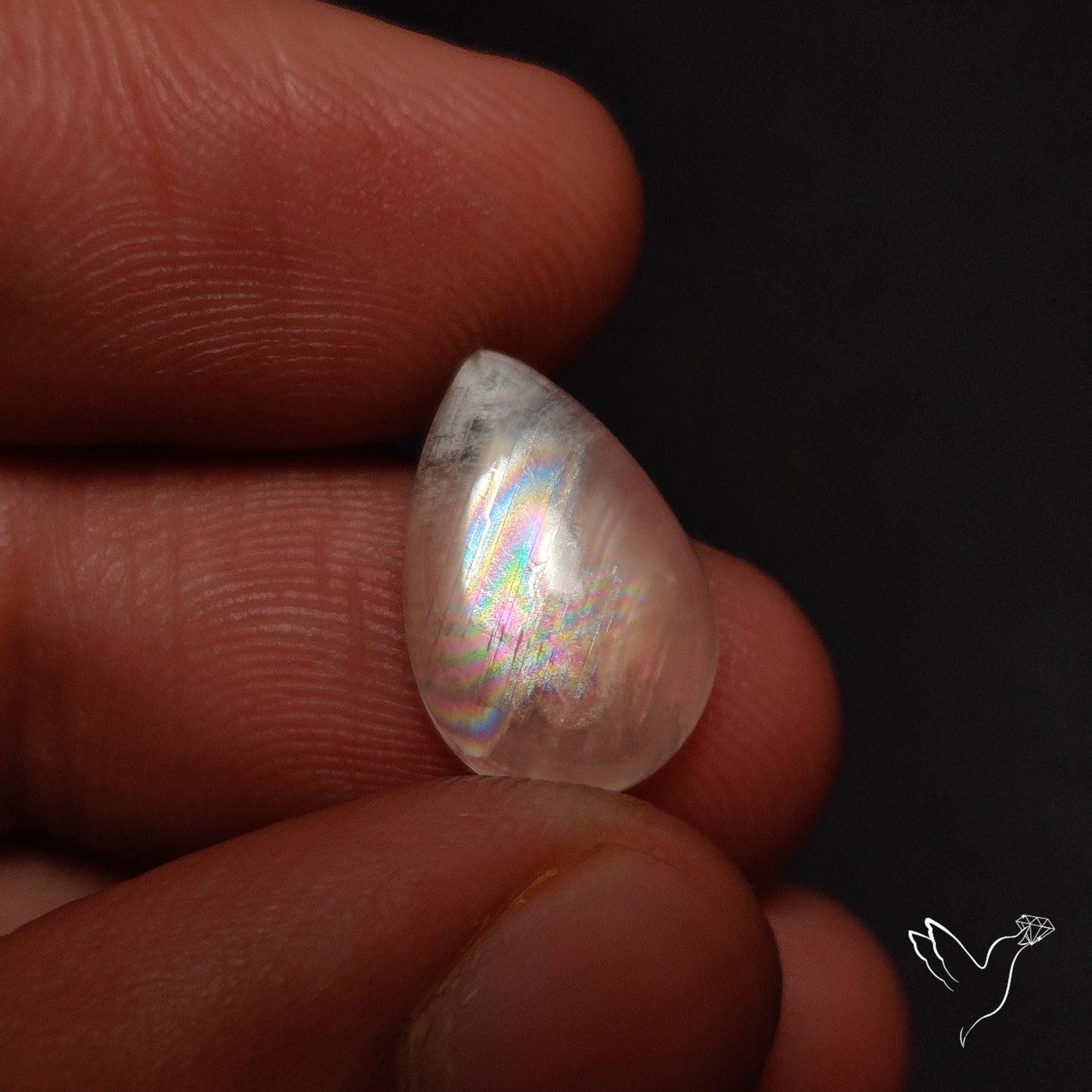 Rare Malawi Moonstone Cabochon Rainbow Fire Natural