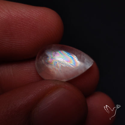 Rare Malawi Moonstone Cabochon Rainbow Fire Natural