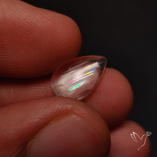 Rare Malawi Moonstone Cabochon Rainbow Fire Natural