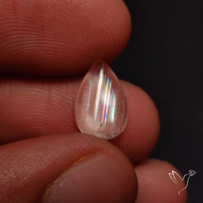 Rare Malawi Moonstone Cabochon Rainbow Fire Natural