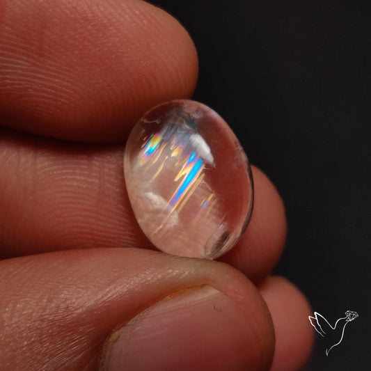 Rare Malawi Moonstone Cabochon Rainbow Fire Natural