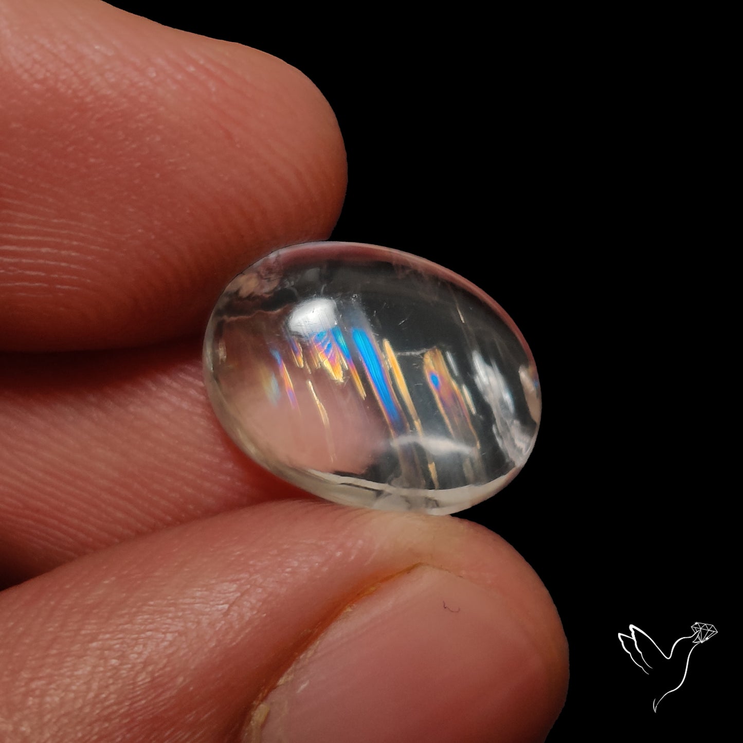 Rare Malawi Moonstone Cabochon Rainbow Fire Natural