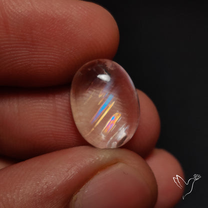 Rare Malawi Moonstone Cabochon Rainbow Fire Natural