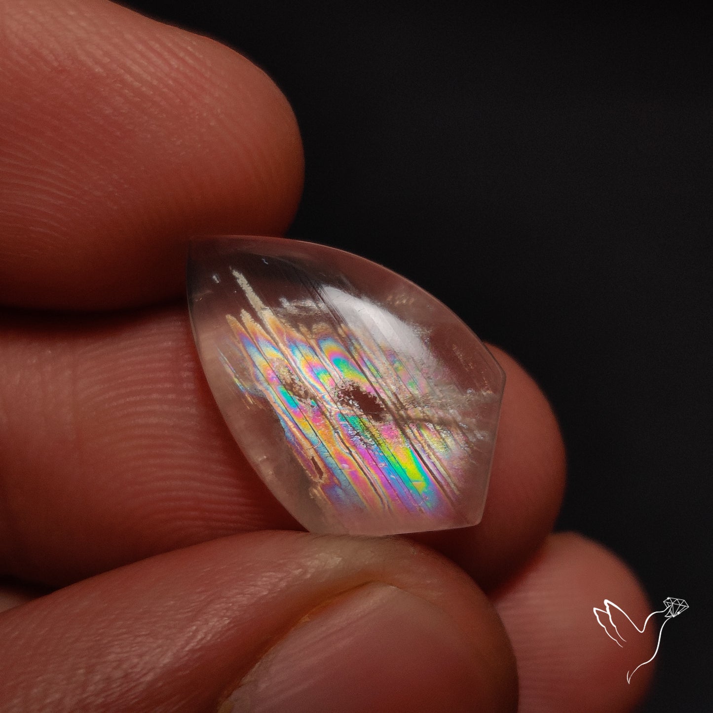 Rare Malawi Moonstone Cabochon Rainbow Fire Natural