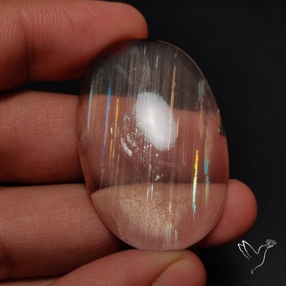 Rare Large Malawi Moonstone Cabochon Rainbow Fire Natural