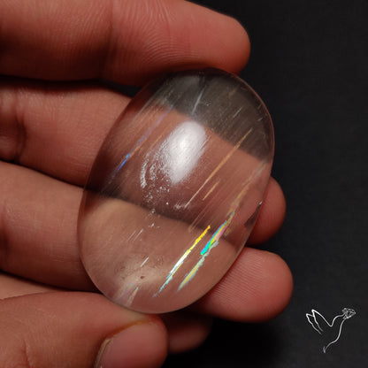 Rare Large Malawi Moonstone Cabochon Rainbow Fire Natural