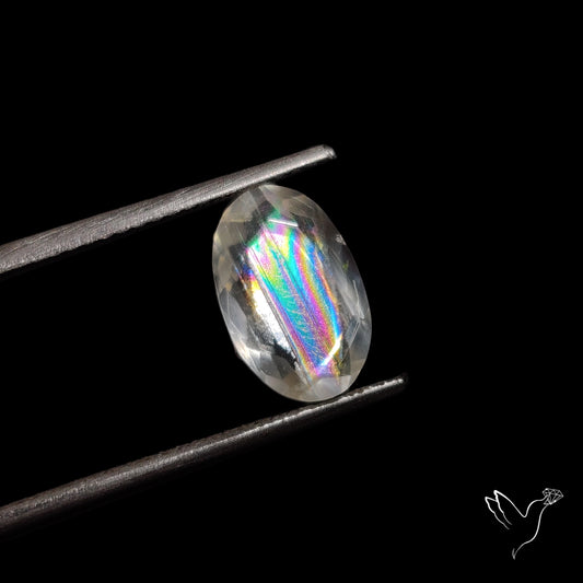 Faceted Malawi Moonstone Rare Rainbow Sheen Cut Stone