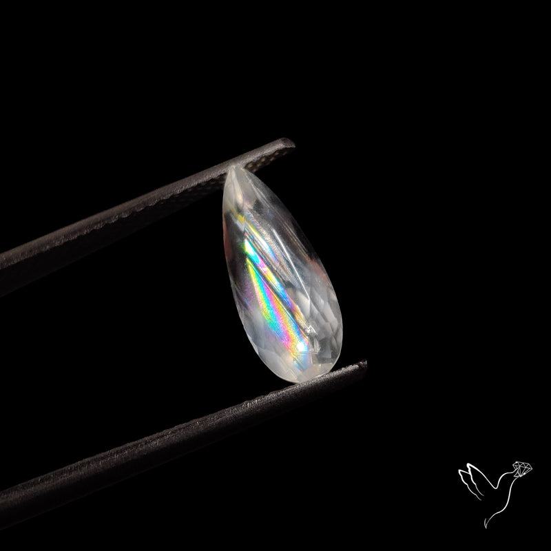 Faceted Malawi Moonstone Rare Rainbow Sheen Cut Stone
