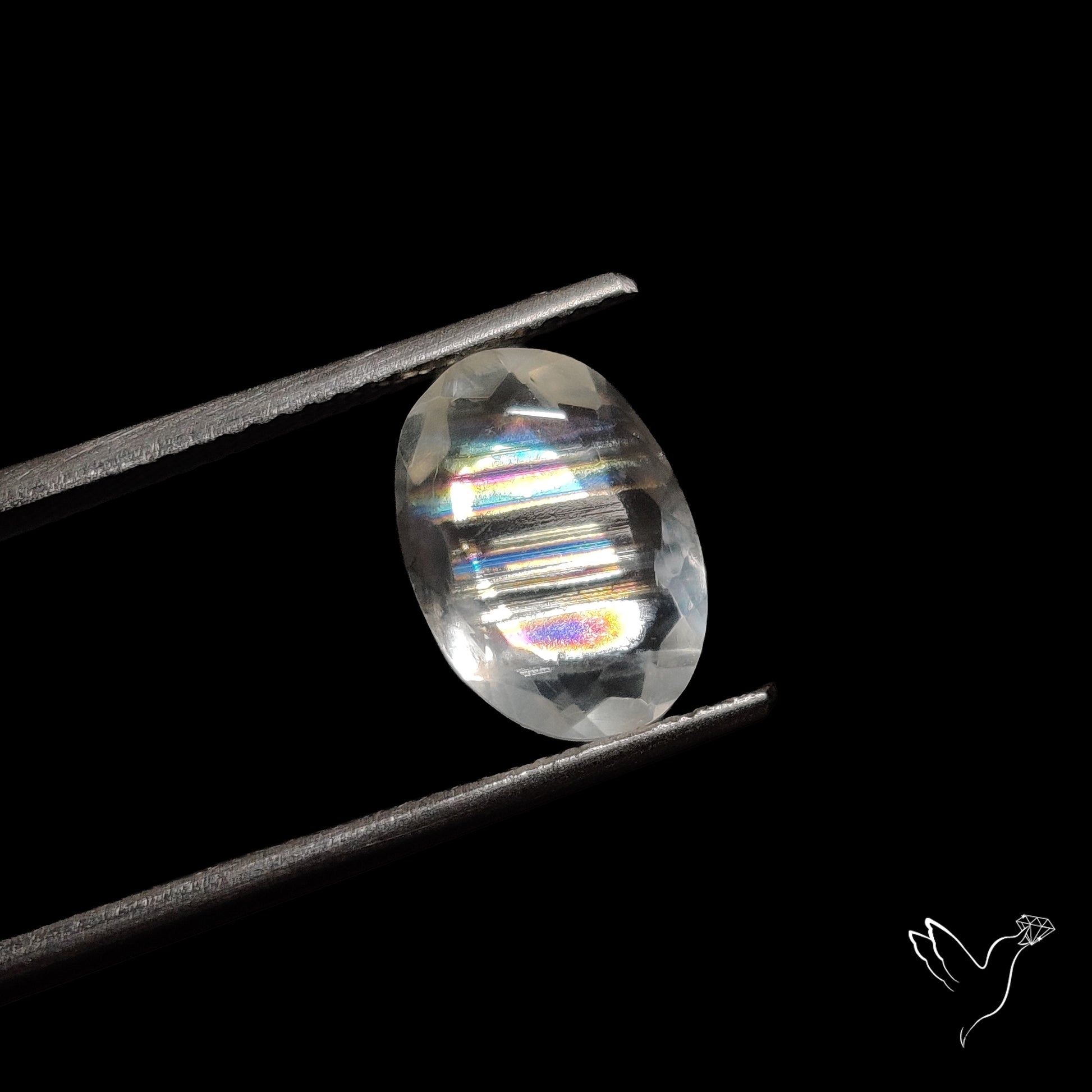 Faceted Malawi Moonstone Rare Rainbow Sheen Cut Stone