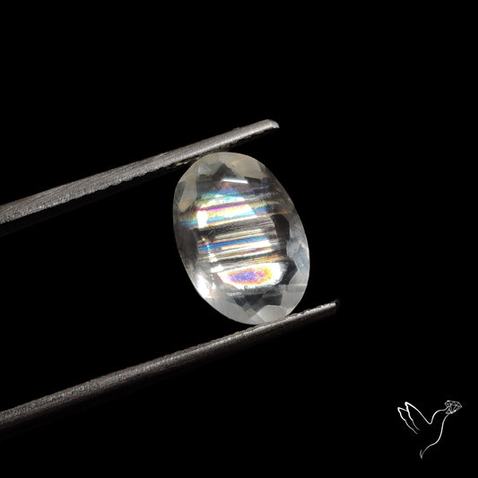 Faceted Malawi Moonstone Rare Rainbow Sheen Cut Stone