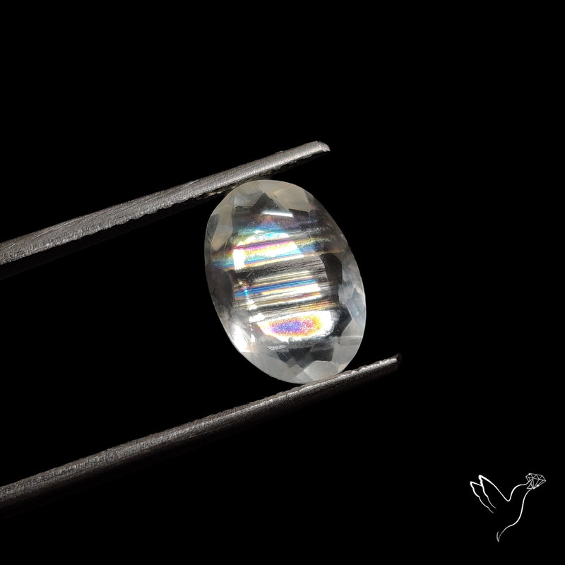 Faceted Malawi Moonstone Rare Rainbow Sheen Cut Stone