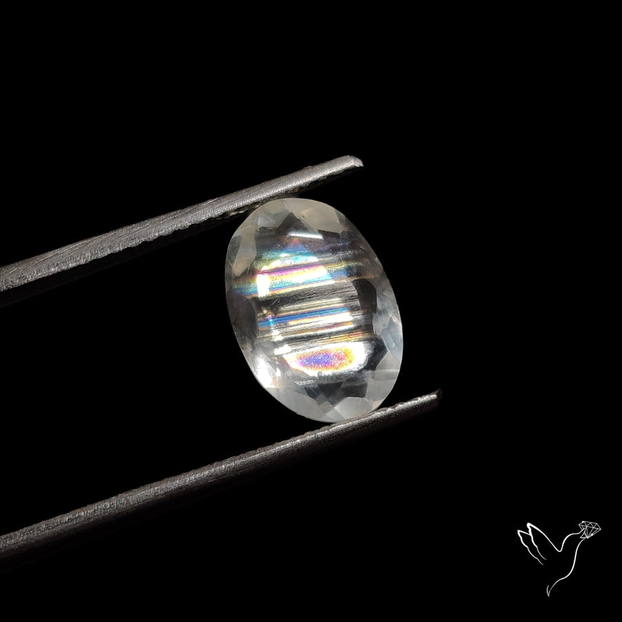 Faceted Malawi Moonstone Rare Rainbow Sheen Cut Stone
