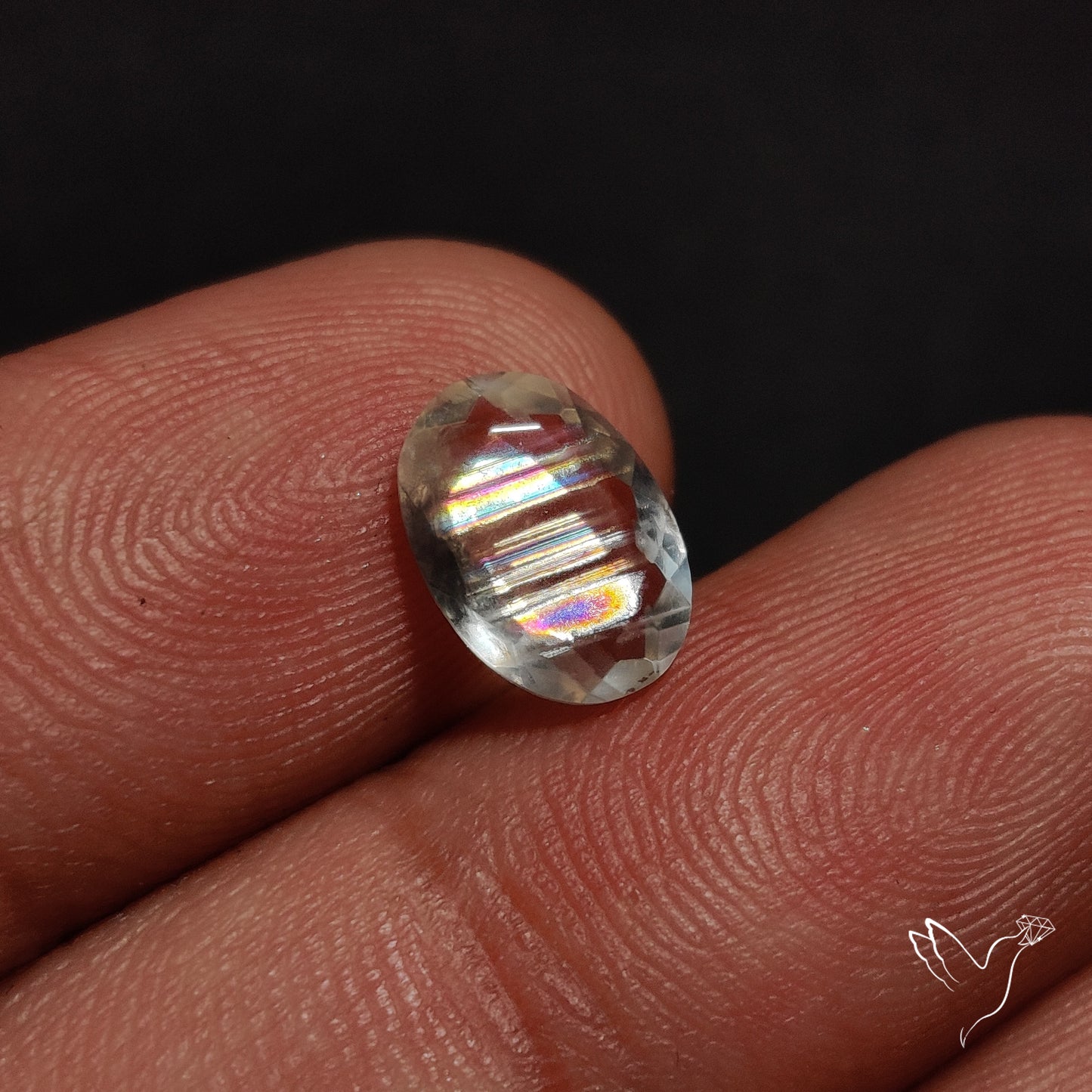 Faceted Malawi Moonstone Rare Rainbow Sheen Cut Stone