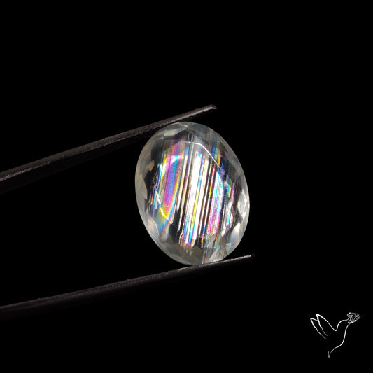 Faceted Malawi Moonstone Rare Rainbow Sheen Cut Stone