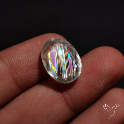 Faceted Malawi Moonstone Rare Rainbow Sheen Cut Stone
