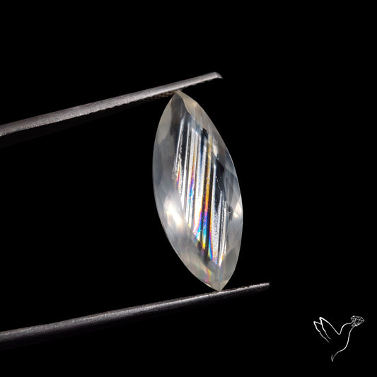 Faceted Malawi Moonstone Rare Rainbow Sheen Cut Stone