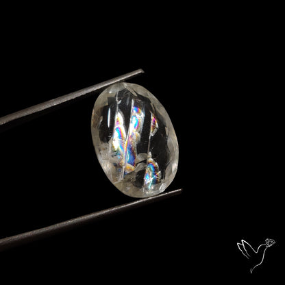 Faceted Malawi Moonstone Rare Rainbow Sheen Cut Stone