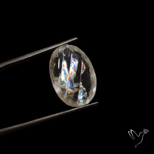 Faceted Malawi Moonstone Rare Rainbow Sheen Cut Stone