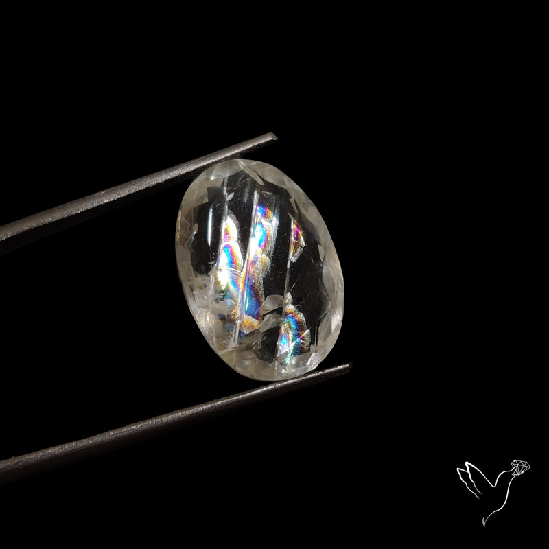 Faceted Malawi Moonstone Rare Rainbow Sheen Cut Stone