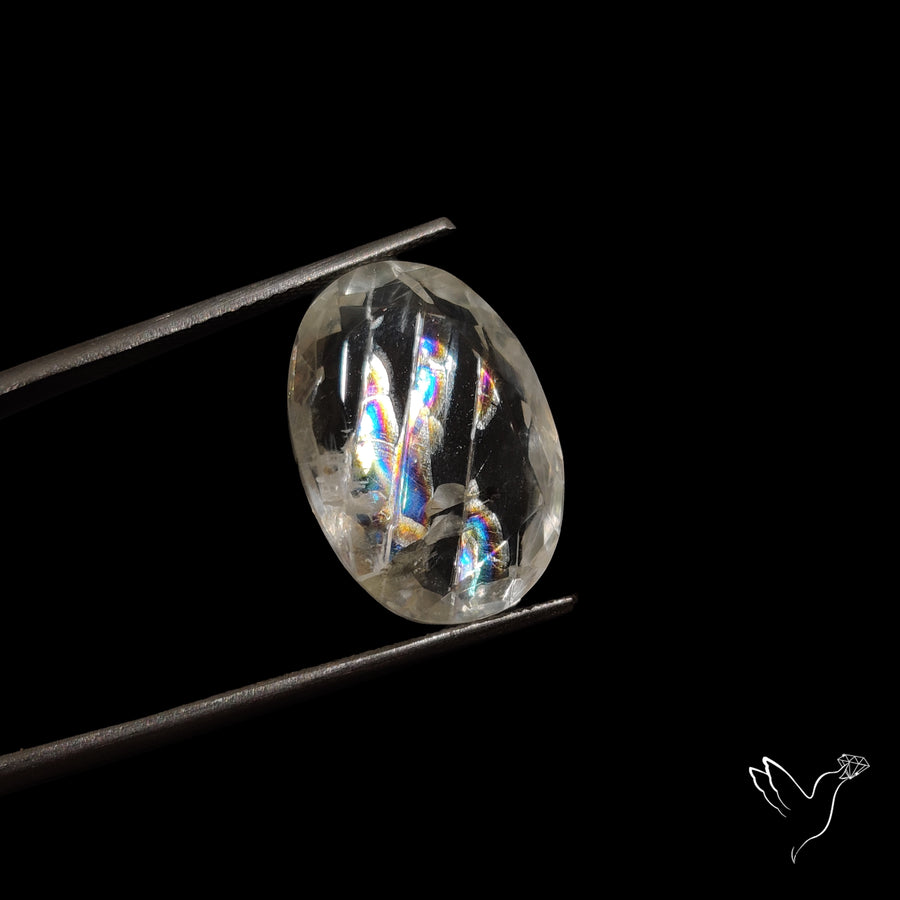 Faceted Malawi Moonstone Rare Rainbow Sheen Cut Stone