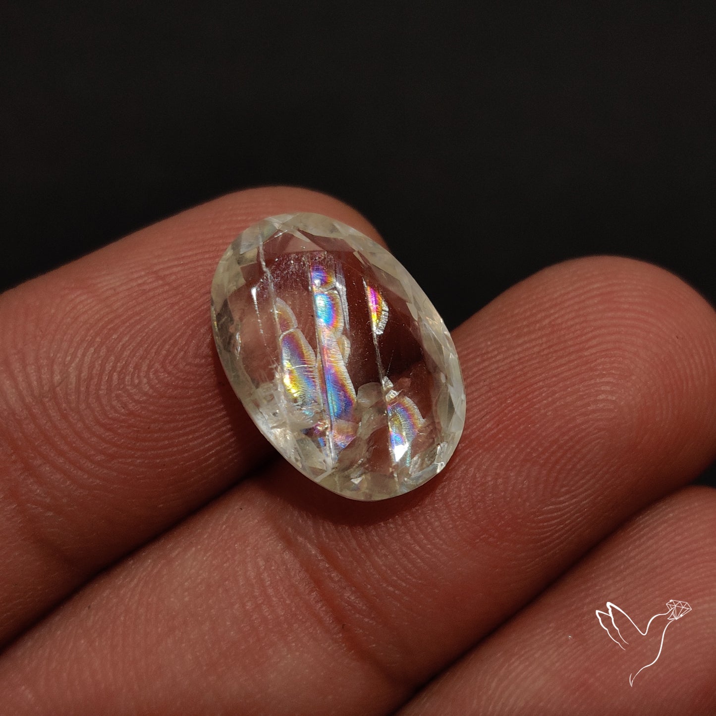 Faceted Malawi Moonstone Rare Rainbow Sheen Cut Stone
