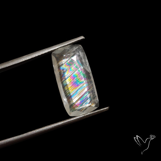 Malawi Moonstone Portrait Cut Faceted Step Cut