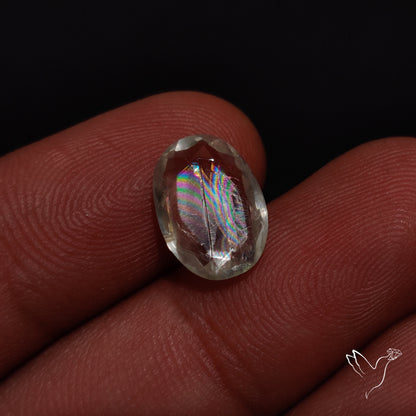 Faceted Malawi Moonstone Rare Rainbow Sheen Cut Stone